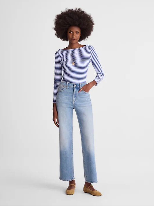 Madewell The Short Perfect Vintage Wide-Leg Crop Jean In Raebrook Wash Size 27s